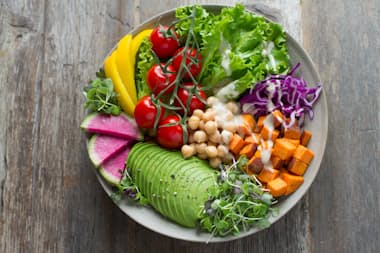 Colourful vegetable bowl